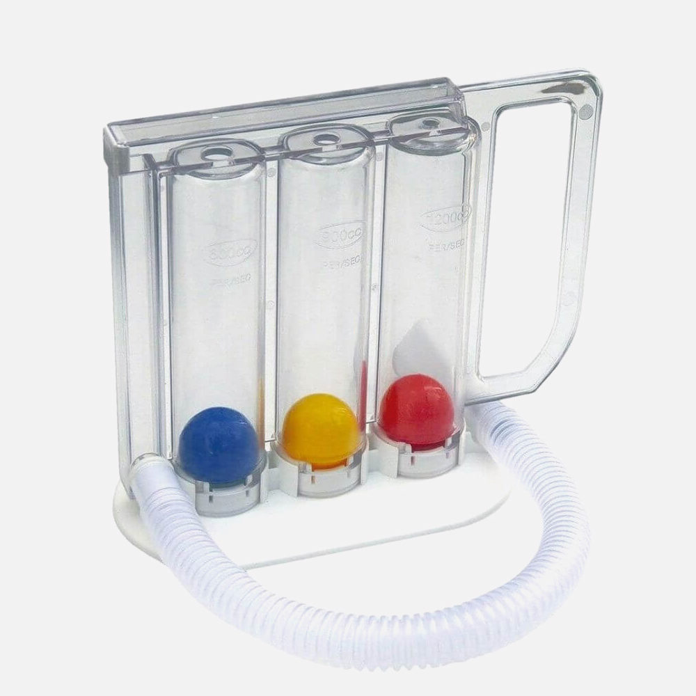 Inspirometro de 3 Balones para Terapia Respiratoria